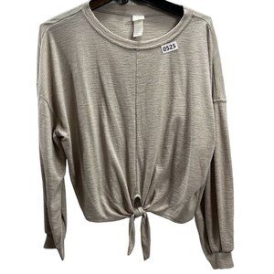 H&M Women Top Color Cream Brown Size M Long Sleeve